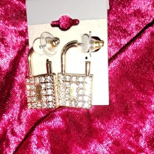Gold Lock Earrings